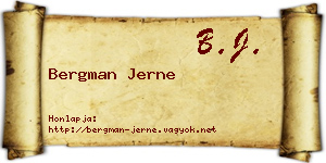 Bergman Jerne névjegykártya